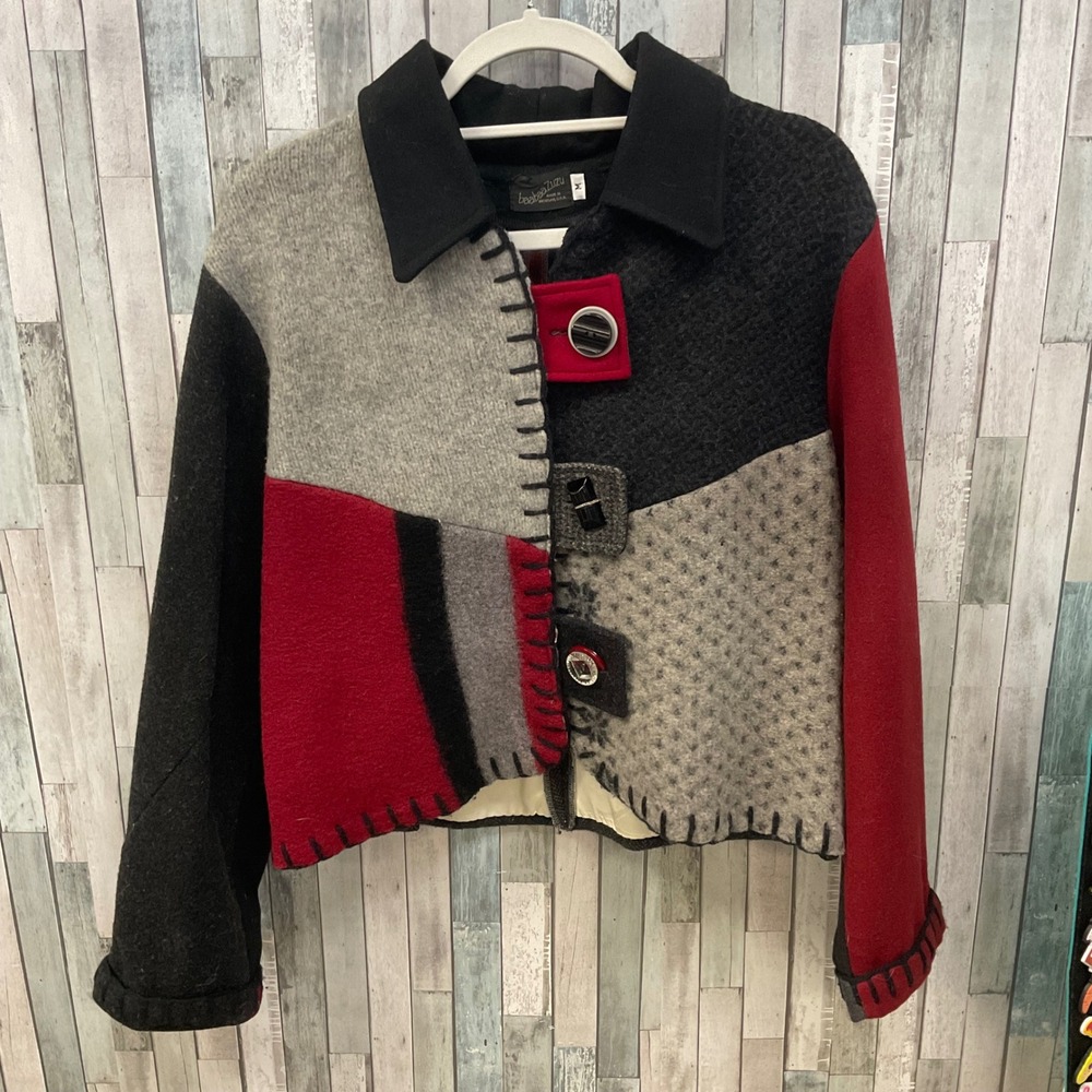 baabaaZuzu Sweater Coat Large Upcycled Vintage Wool Sz M